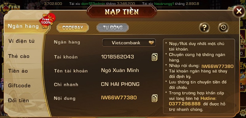 Tổng hợp cách nạp tiền Iwin Club