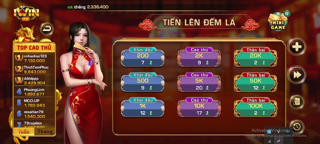 Game bài Tiến Lên Đếm Lá hấp dẫn tại iWin